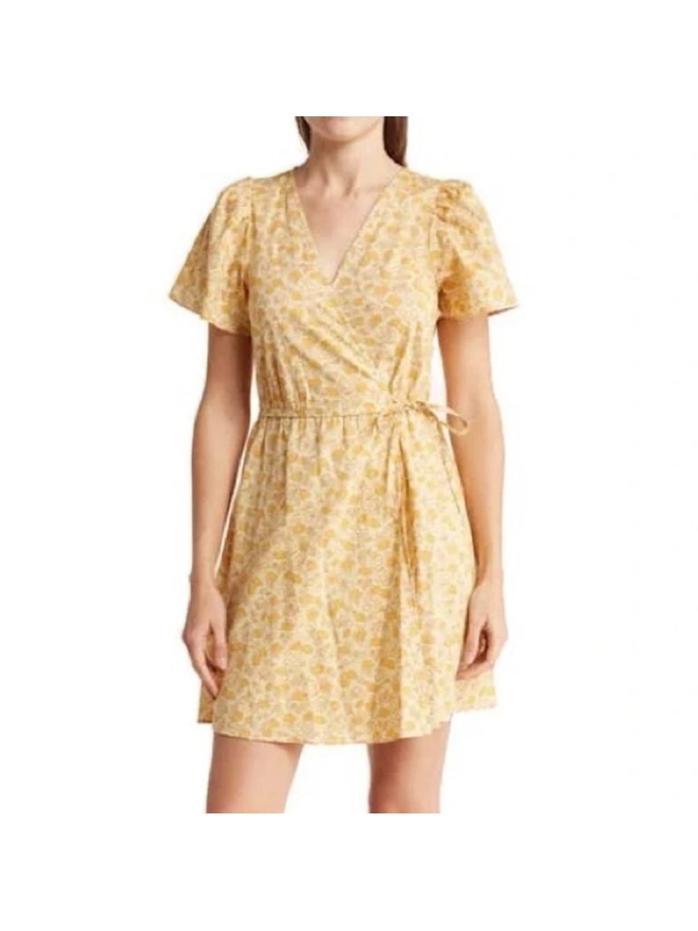 Madewell Fiore Floral Short Sleeve Cotton Wrap Dress XXL/18